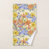 ORANJE BLOEMPATROON BAD HANDDOEK (Handdoek)