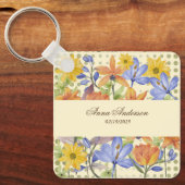 ORANJE BLOEMPATROON SLEUTELHANGER (Voorkant)