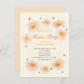 Oranje Bloesem Bloemen Romantisch Verjaardagsfeest Uitnodiging Briefkaart (Voorkant / Achterkant)