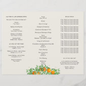 Oranje bloesem bruiloft ceremonie programma (Achterkant)