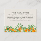 Oranje bloesem bruiloft DIY Custom Informatiekaartje (Voorkant)