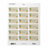 Oranje bloesem bruiloft etiket (Full Sheet)