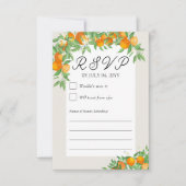 Oranje bloesem bruiloft Neutraal ingelijst RSVP Kaartje (Voorkant)