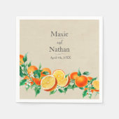 Oranje bloesem bruiloft servet (Voorkant)