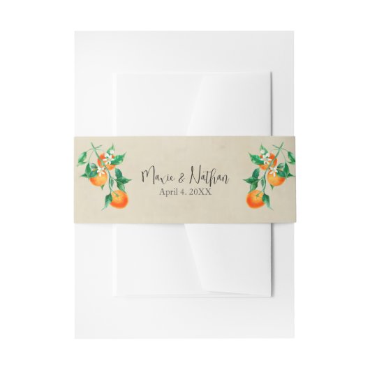 Oranje bloesem bruiloft uitnodigingen wikkel (Voorkant Voorbeeld)