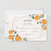 Oranje bloesem citrus bruiloft RSVP kaartje (Voorkant)