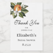 Oranje bloesem citrus groen mini-wijn wijn etiket (Enkel label)