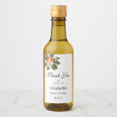 Oranje bloesem citrus groen mini-wijn wijn etiket (Voorkant)
