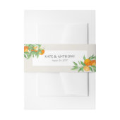 Oranje bloesem Citrus Neutrale bruiloft Uitnodigingen Wikkel (Voorkant Voorbeeld)