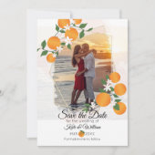 Oranje bloesem Citrus Wedding Save The Date (Voorkant)