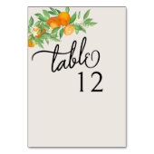 Oranje bloesem citrusfruit bruiloft kaart (Achterkant)