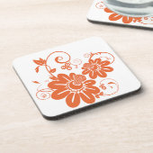 Oranje bloesem drankjes onderzetter (Linkerzijde)