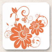 Oranje bloesem drankjes onderzetter (Voorkant)