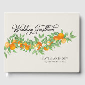 Oranje Bloesem Elegante Citrus Bruiloft Gastenboek (Voorkant)