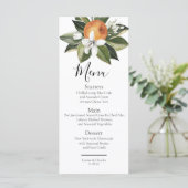 Oranje bloesem elegante groene waterverf menu (Staand voorkant)