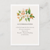 Oranje bloesem en jasmijn bruiloft informatiekaartje (Voorkant)