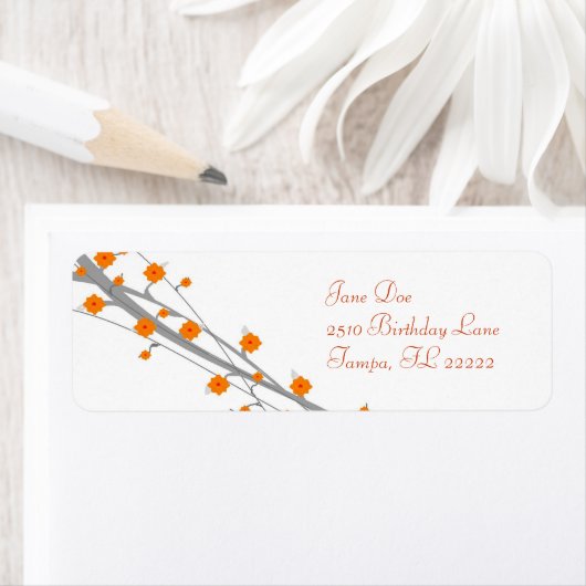 Oranje bloesem etiket (Insitu)