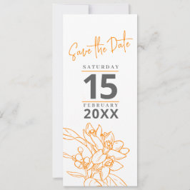 Oranje bloesem foto bruiloft met behoud van datum save the date