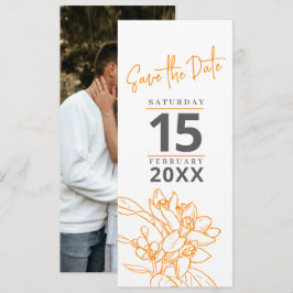Oranje bloesem foto bruiloft met behoud van datum save the date