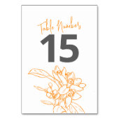 Oranje bloesem foto bruiloft sinaasappel grijs kaart (Achterkant)