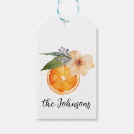 Oranje Bloesem Gift Labels Cadeaulabel