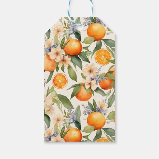 Oranje Bloesem Gift Labels Cadeaulabel (Achterkant)