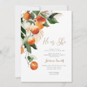 Oranje bloesem Hij of Zij Groen Gender Onthullen Kaart (Voorkant)