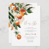 Oranje bloesem Hij of Zij Groen Gender Onthullen Kaart (Voorkant / Achterkant)