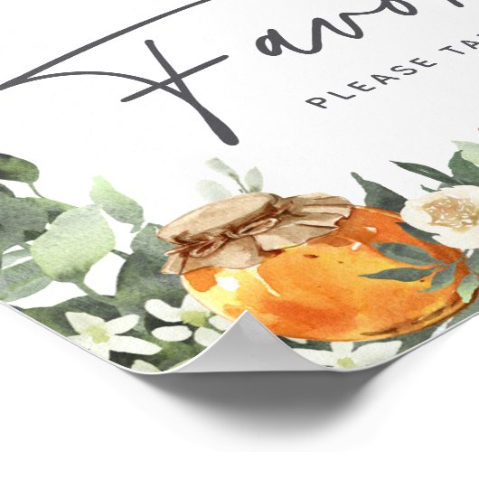 Oranje Bloesem Honing Bij Favorieten Bord Poster (Hoek)