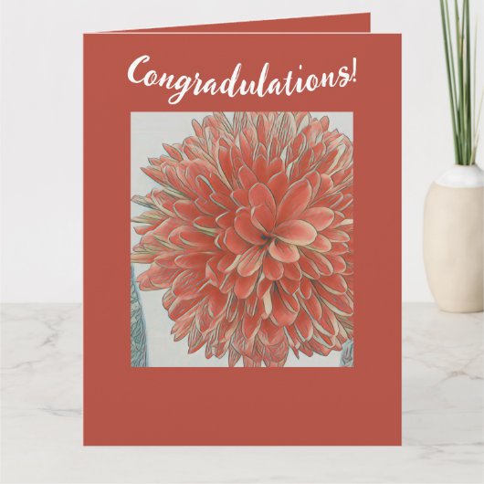 Oranje bloesem kaart (Voorkant)