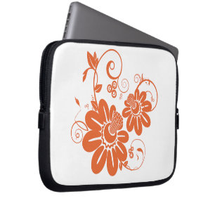 Oranje bloesem laptop sleeve