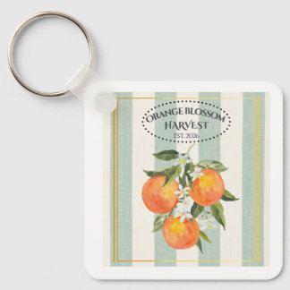 Oranje Bloesem - Mediterraan Citrus Etiket Sleutelhanger