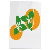 Oranje bloesem medium cadeauzakje (Achterkant)