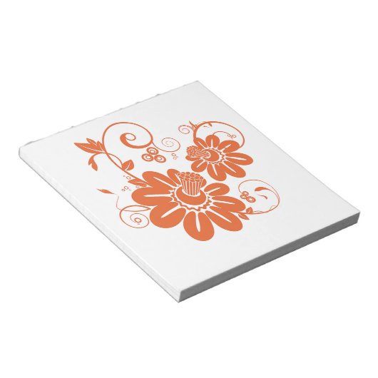 Oranje bloesem notitieblok (Schuin)