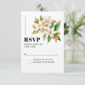 Oranje Bloesem RSVP Kaart (Staand voorkant)