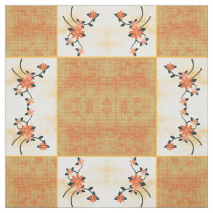 Oranje bloesem stof