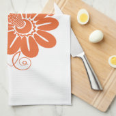 Oranje bloesem theedoek (Quarter Fold)