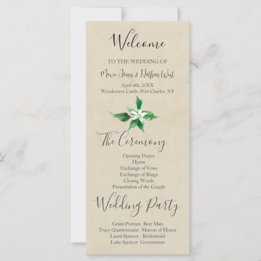 Oranje Bloesem Trouwprogramma (Voorkant)