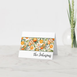 Oranje Bloesem Waterverf briefpapier Bedankkaart