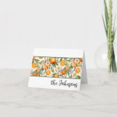 Oranje Bloesem Waterverf briefpapier Bedankkaart (Voorkant)