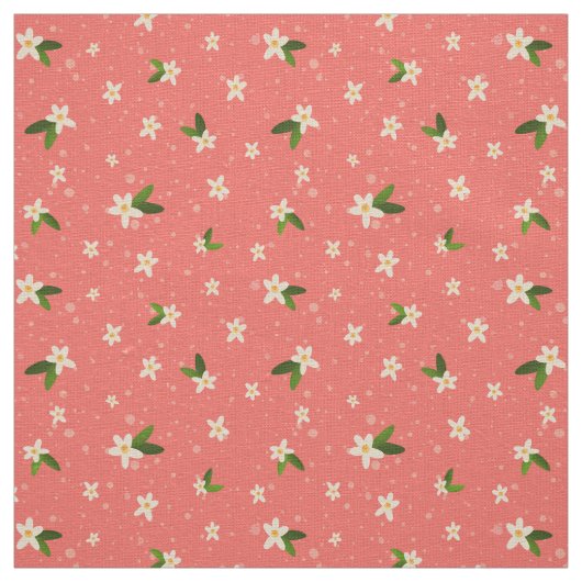 Oranje bloesempatroon stof (Swatch)