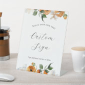 Oranje bloesems Aangepaste tekstrek Reclamebord Met Voetstuk (Insitu)
