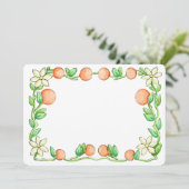 Oranje bloesems bedankkaart (Staand voorkant)