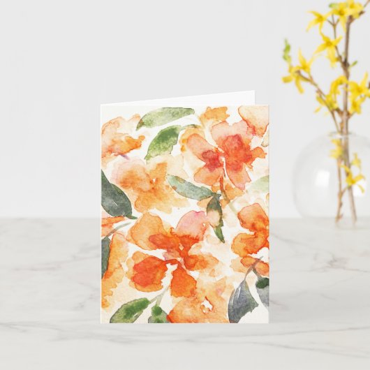 Oranje bloesems Blank Note Kaart (Gele Bloem)
