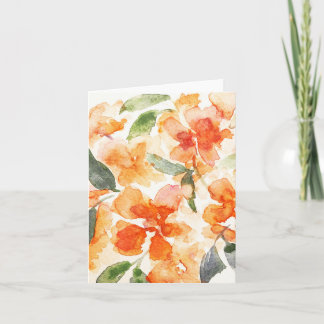 Oranje bloesems Blank Note Kaart