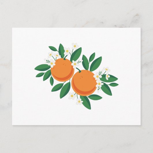 Oranje bloesems briefkaart (Voorkant)
