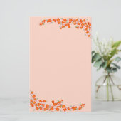 Oranje bloesems briefpapier (Staand voorkant)