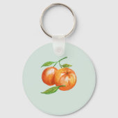 Oranje bloesems Citrus Botanical Save the Date Sleutelhanger (Achterkant)