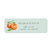 Oranje bloesems Citrus Botanical Wedding Etiket (Voorkant)