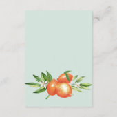 Oranje bloesems Citrus Botanical Wedding Informatiekaartje (Achterkant)